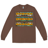 Chestnut sunflowers leopard cowhide turquoise Long Sleeve Tee - BarkalooDesign