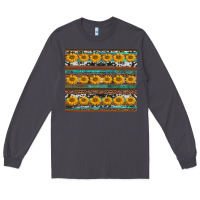 Smoke sunflowers leopard cowhide turquoise Long Sleeve Tee - BarkalooDesign