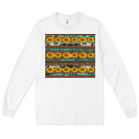 White sunflowers leopard cowhide turquoise Long Sleeve Tee - BarkalooDesign