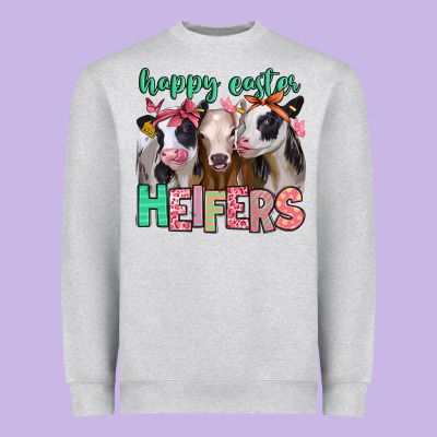 Happy Easter Heifers Heavyweight Sweatshirt Designed By Jasminsmagicworld