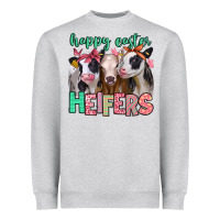 Heather Grey happy easter heifers Heavyweight Sweatshirt - Jasminsmagicworld