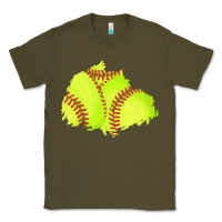 Army Green softball patch Classic Tee - AdoDesignShop