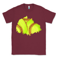 Burgundy softball patch Classic Tee - AdoDesignShop