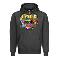 Charcoal Heather Love needs no words Zipper Hoodie - NancyCooperArtShop