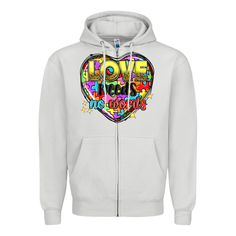 Love Needs No Words Zipper Hoodie by NancyCooperArtShop | Teevron