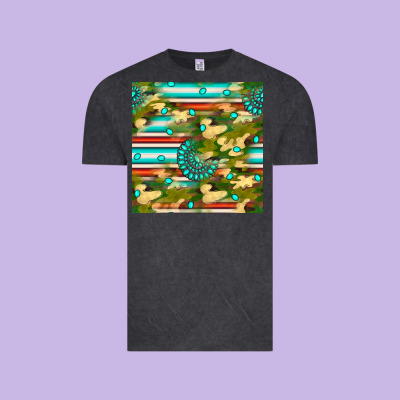 Camouflage Serape Gemstone Seamless Pattern Vintage Tee Designed By Bundleandbundleshop