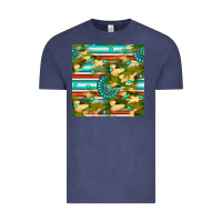 Vintage Denim camouflage serape gemstone seamless pattern Vintage Tee - BundleAndBundleShop