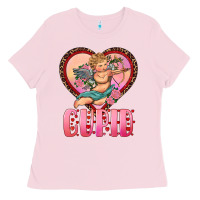 Bubblegum Pink cupid heart Ladies Tee - RanaPortraitStore