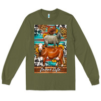 Army Green Western Farm Life Long Sleeve Tee - LillyAllenDesigns
