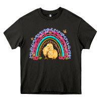 Asphalt easter flowers and butterfly with chicks rainbow Heavy Core Tee - Artiststas