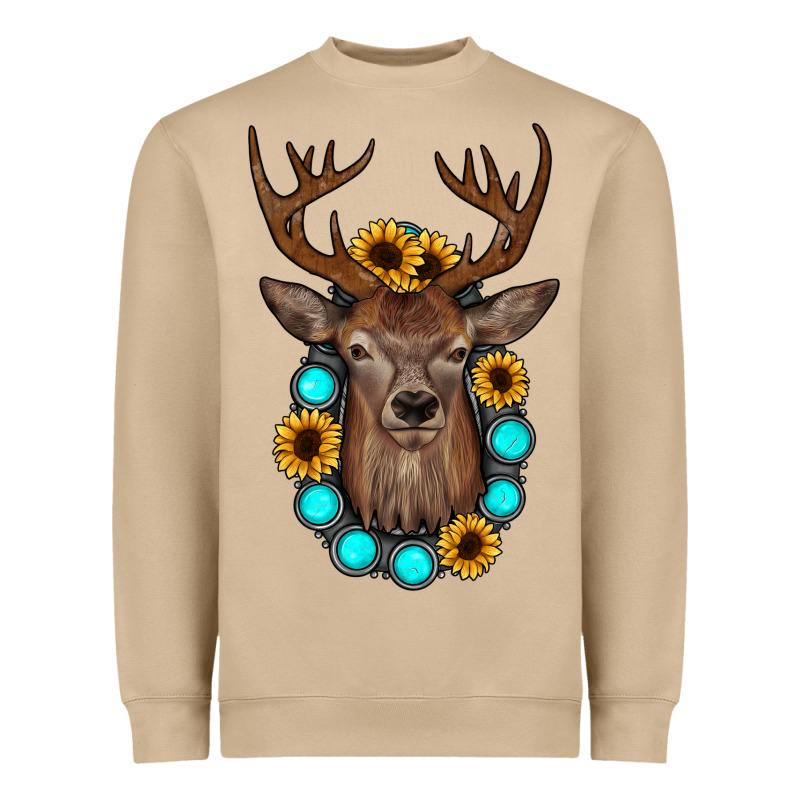 Deer Gemstone Sunflower Heavyweight Sweatshirt by JahusDesignShop | Teevron