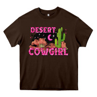 Chocolate Brown desert cowgirl Heavy Core Tee - Zillion Design Studio