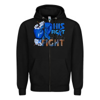 Black his fight is our fight colon cancer blue ribbon Zipper Hoodie - NancyCooperArtShop