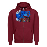 Burgundy his fight is our fight colon cancer blue ribbon Zipper Hoodie - NancyCooperArtShop