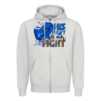 Dove Grey his fight is our fight colon cancer blue ribbon Zipper Hoodie - NancyCooperArtShop