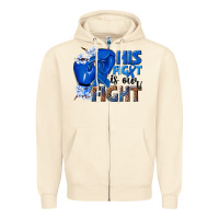 Sandshell his fight is our fight colon cancer blue ribbon Zipper Hoodie - NancyCooperArtShop