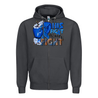 Smoke his fight is our fight colon cancer blue ribbon Zipper Hoodie - NancyCooperArtShop