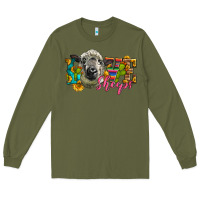 Army Green Western Love Sheeps Long Sleeve Tee - LillyAllenDesigns