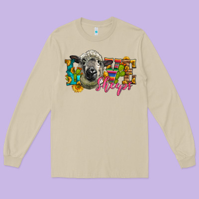 Western Love Sheeps Long Sleeve Tee Designed By Lillyallendesigns