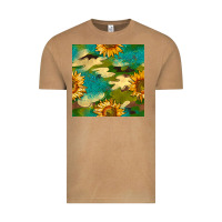 Vintage Camel camouflage turquoise glitter sunflowers seamless pattern Vintage Tee - BundleAndBundleShop
