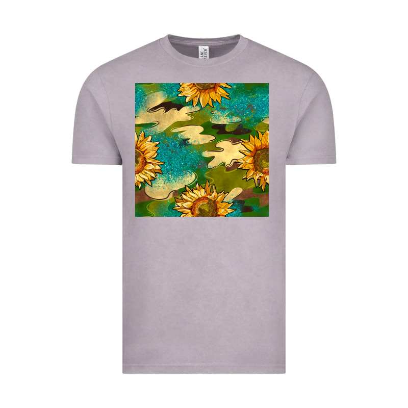 Camouflage Turquoise Glitter Sunflowers Seamless Pattern Vintage Tee by BundleAndBundleShop | Teevron