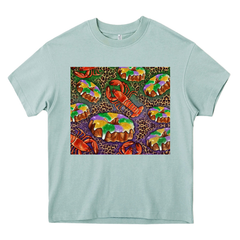 Mardi Gras King Cake And Crawfish Heavy Core Tee by RanaPortraitStore | Teevron