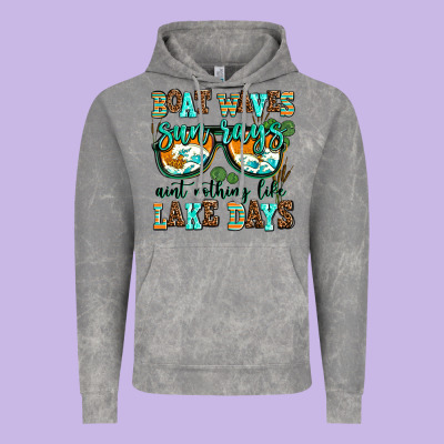 Boat Waves Sun Rays Aint Nothing Like Lake Days Vintage Hoodie Designed By Adodesignshop