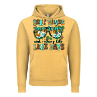 Vintage Mustard boat waves sun rays aint nothing like lake days Vintage Hoodie - AdoDesignShop