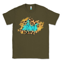 Army Green glitter leopard turquoise patch Classic Tee - AdoDesignShop