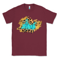 Burgundy glitter leopard turquoise patch Classic Tee - AdoDesignShop