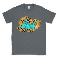 Charcoal Heather glitter leopard turquoise patch Classic Tee - AdoDesignShop