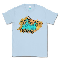 Dusty Blue glitter leopard turquoise patch Classic Tee - AdoDesignShop