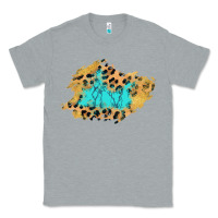 Heather Grey glitter leopard turquoise patch Classic Tee - AdoDesignShop