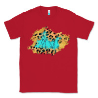 Red glitter leopard turquoise patch Classic Tee - AdoDesignShop