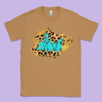 Glitter Leopard Turquoise Patch Classic Tee Designed By Adodesignshop