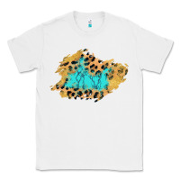 White glitter leopard turquoise patch Classic Tee - AdoDesignShop