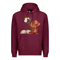 Burgundy Boots with Bible and cross Premium Hoodie - Bettercallsaul