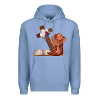 Colony Blue Boots with Bible and cross Premium Hoodie - Bettercallsaul