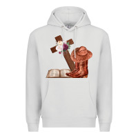 Dove Grey Boots with Bible and cross Premium Hoodie - Bettercallsaul