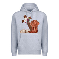 Heather Grey Boots with Bible and cross Premium Hoodie - Bettercallsaul