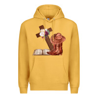 Mustard Boots with Bible and cross Premium Hoodie - Bettercallsaul