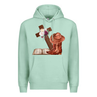 Seafoam Boots with Bible and cross Premium Hoodie - Bettercallsaul