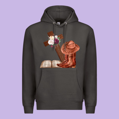 Boots With Bible And Cross Premium Hoodie Designed By Bettercallsaul