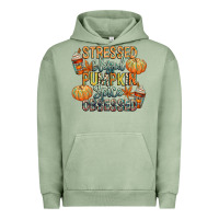 Pigment Oil Green stressed blessed pumpkin spice obsessed Urban Hoodie - CowGirlArtShop