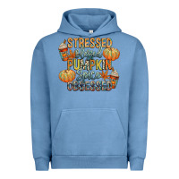 Pigment Pebble Blue stressed blessed pumpkin spice obsessed Urban Hoodie - CowGirlArtShop