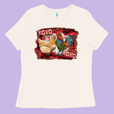 Ladies Tee xoxo rooster and chicken