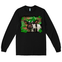 Black st Patricks cow with leopard background holstein cow Long Sleeve Tee - Jasminsmagicworld