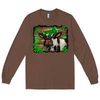 Chestnut st Patricks cow with leopard background holstein cow Long Sleeve Tee - Jasminsmagicworld