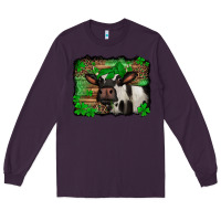Plum st Patricks cow with leopard background holstein cow Long Sleeve Tee - Jasminsmagicworld