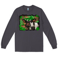 Smoke st Patricks cow with leopard background holstein cow Long Sleeve Tee - Jasminsmagicworld